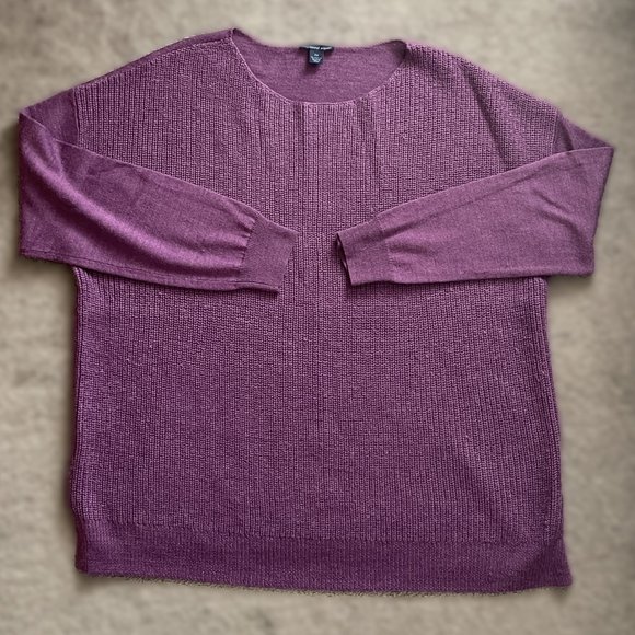 WESTBOUND WOMAN SWEATER Plus Size 2X Long Sleeve PURPLE - Picture 1 of 9